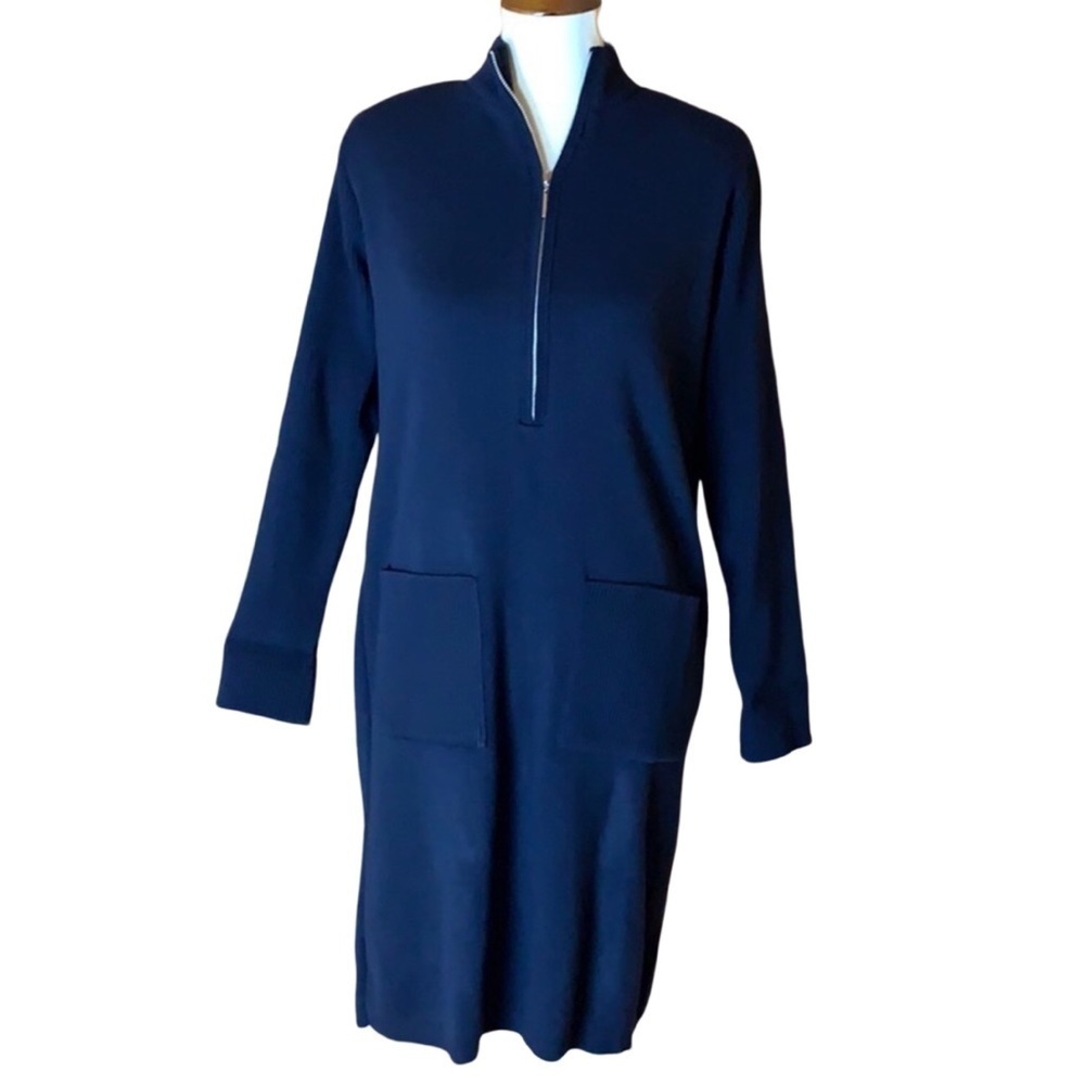 Karen Lessly navy blue sweater dress Size Small